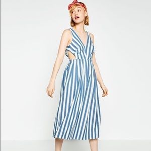 Zara Stripped Denim Dress